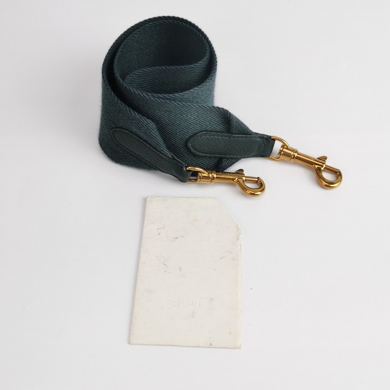 Celine Sangle Bucket小號牛皮綠色肩背包-8