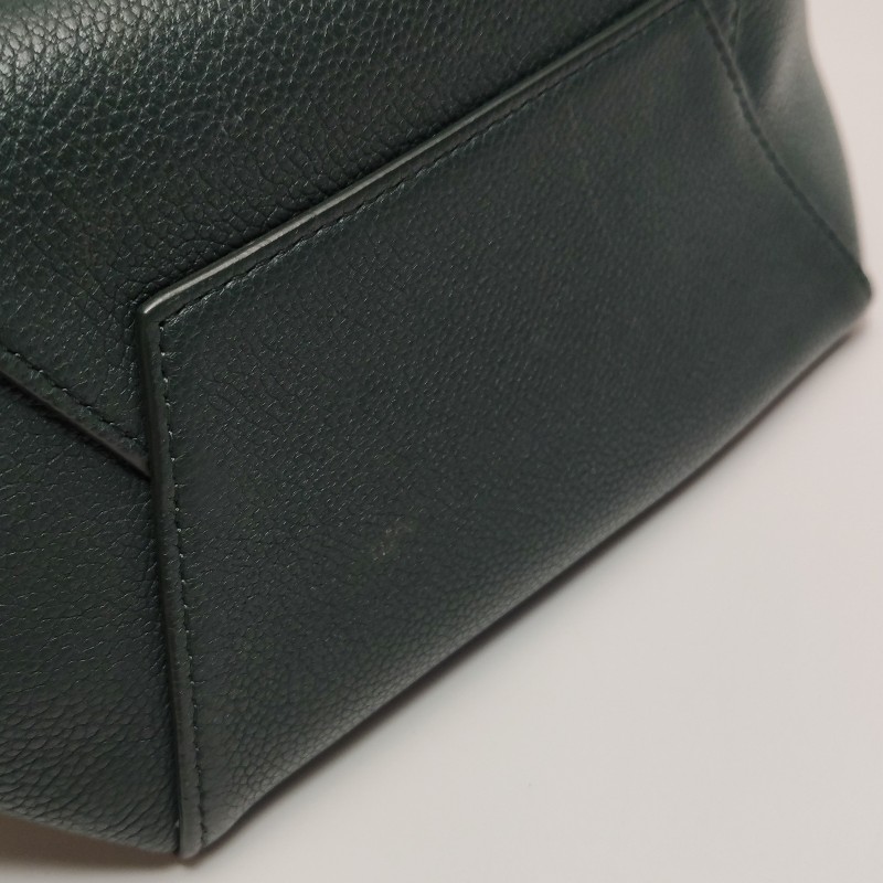 Celine Sangle Bucket小號牛皮綠色肩背包-16