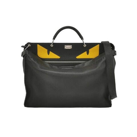 Fendi Peekaboo躲貓貓牛皮小惡魔圖案扭鎖斜挎包單肩包