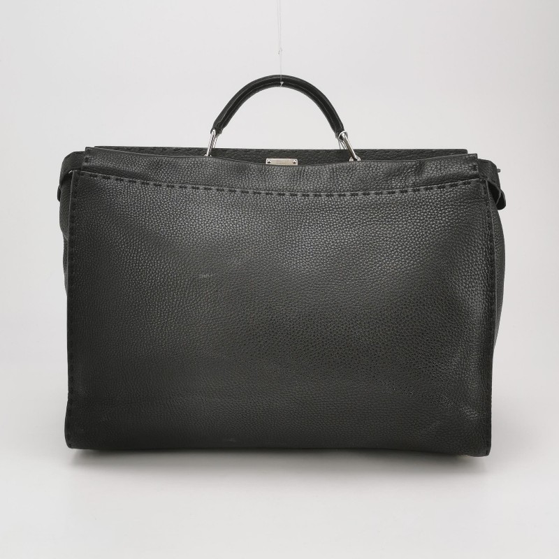 Fendi Peekaboo躲貓貓牛皮小惡魔圖案扭鎖斜挎包單肩包-4