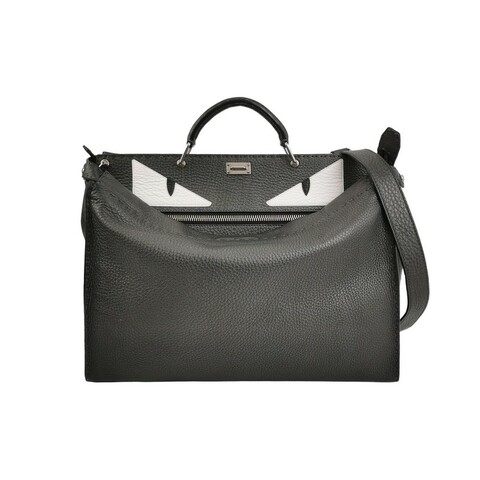 Fendi Peekaboo躲貓貓大號牛皮小惡魔圖案扭鎖單肩包。