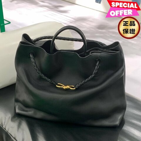 🎉新品好折扣✨Bottega Veneta 806010 大款絲緞小牛皮 Andiamo包 Black 黑色