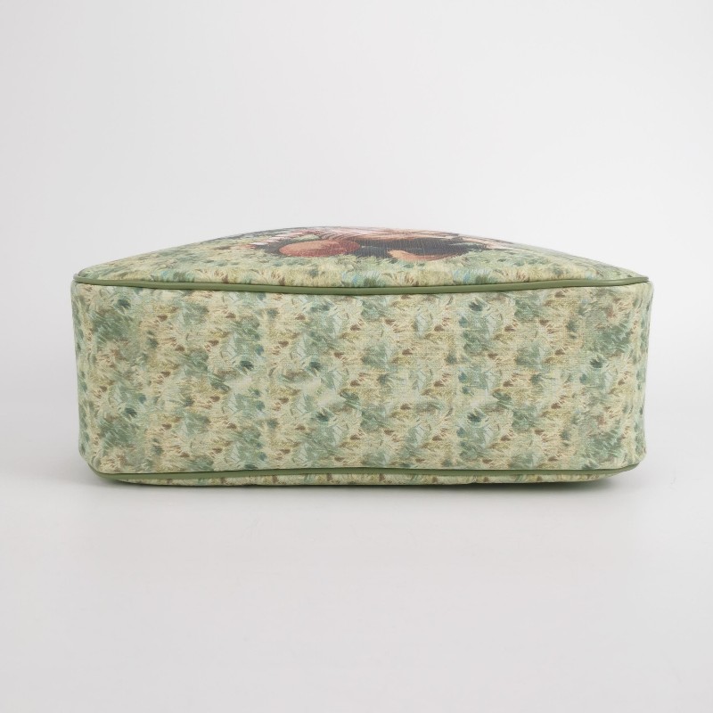 Gucci 牛皮拼色印花圖案字母logo拉鍊後背包-5