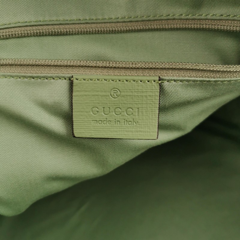 Gucci 牛皮拼色印花圖案字母logo拉鍊後背包-7