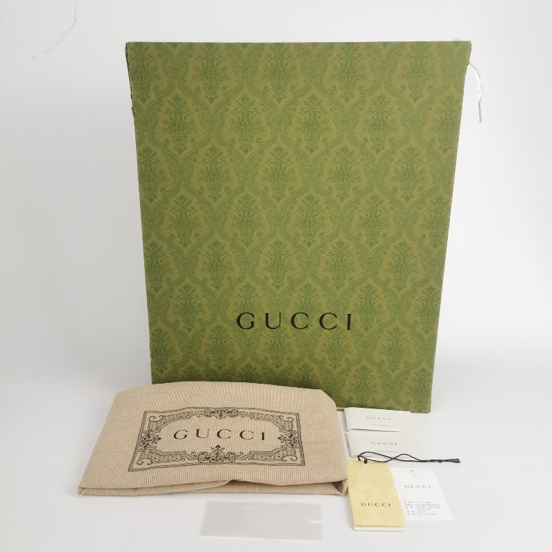 Gucci 牛皮拼色印花圖案字母logo拉鍊後背包-8