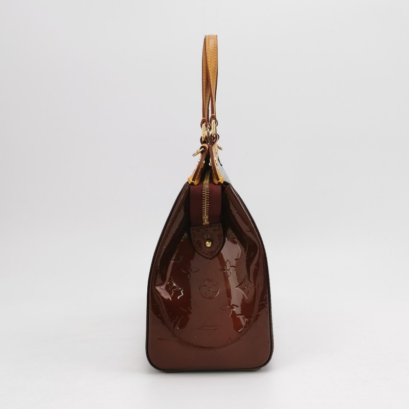 Louis Vuitton(LV) Brea醫生包中號植鞣革漆皮壓紋老花鉚釘裝飾單肩包-2