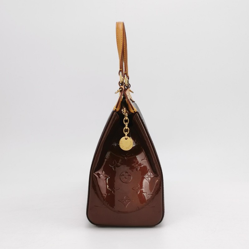 Louis Vuitton(LV) Brea醫生包中號植鞣革漆皮壓紋老花鉚釘裝飾單肩包-3