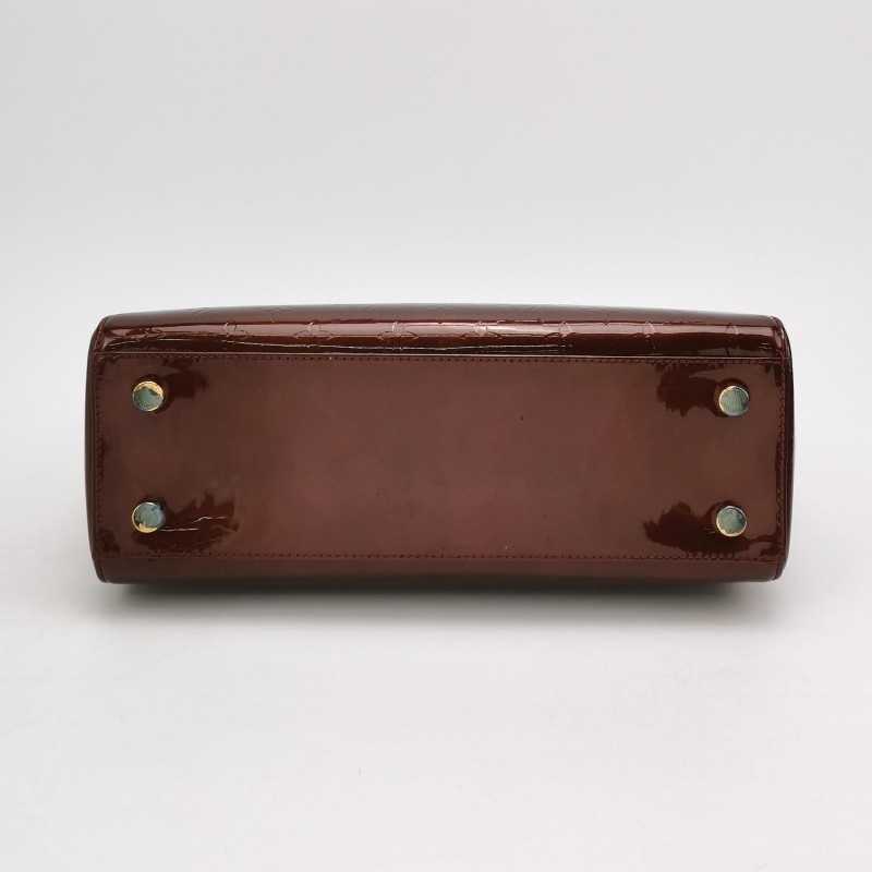 Louis Vuitton(LV) Brea醫生包中號植鞣革漆皮壓紋老花鉚釘裝飾單肩包-5