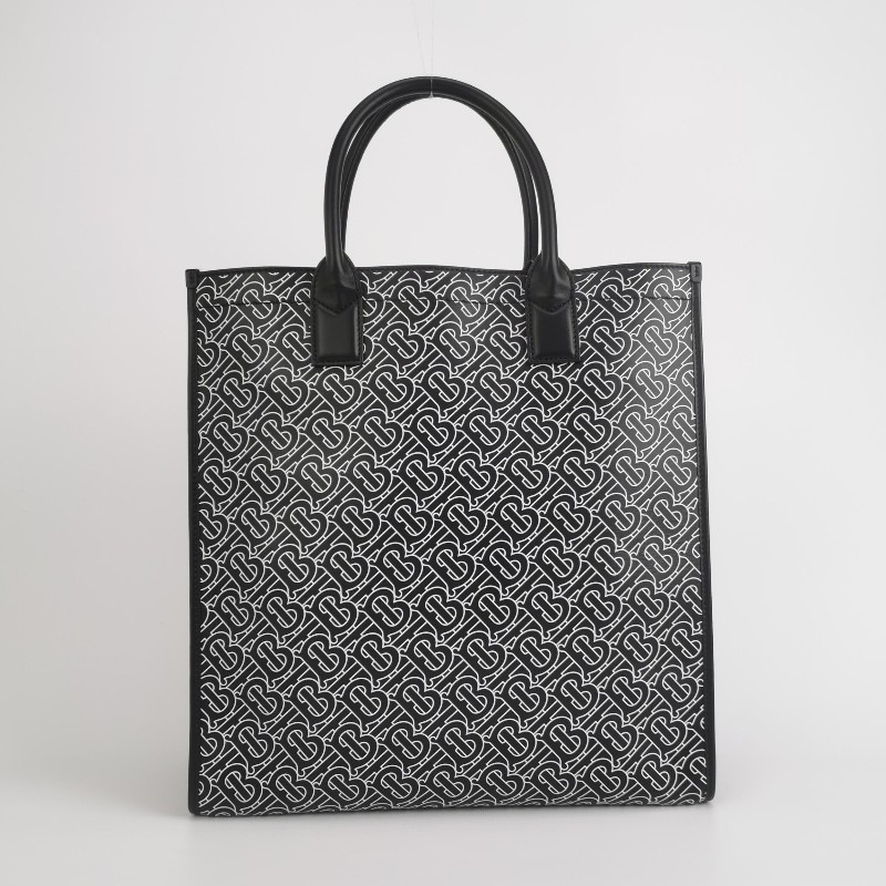 Burberry 牛皮TB標識印花斜挎包單肩包-0