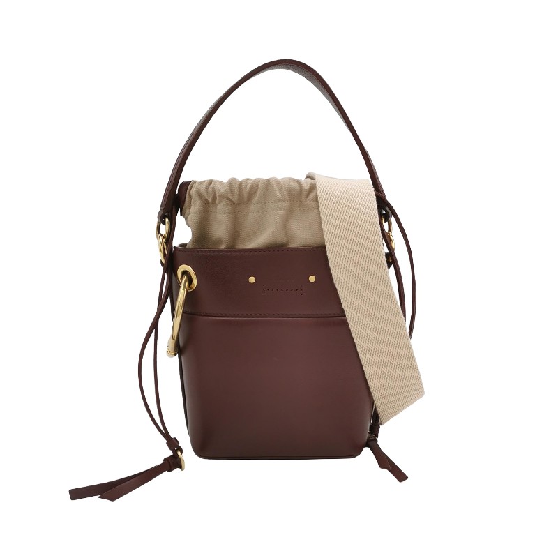 Chloe Roy小號牛皮純色穿孔圓環斜背包-0