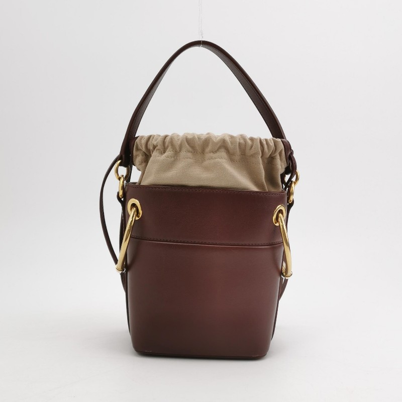 Chloe Roy小號牛皮純色穿孔圓環斜背包-5