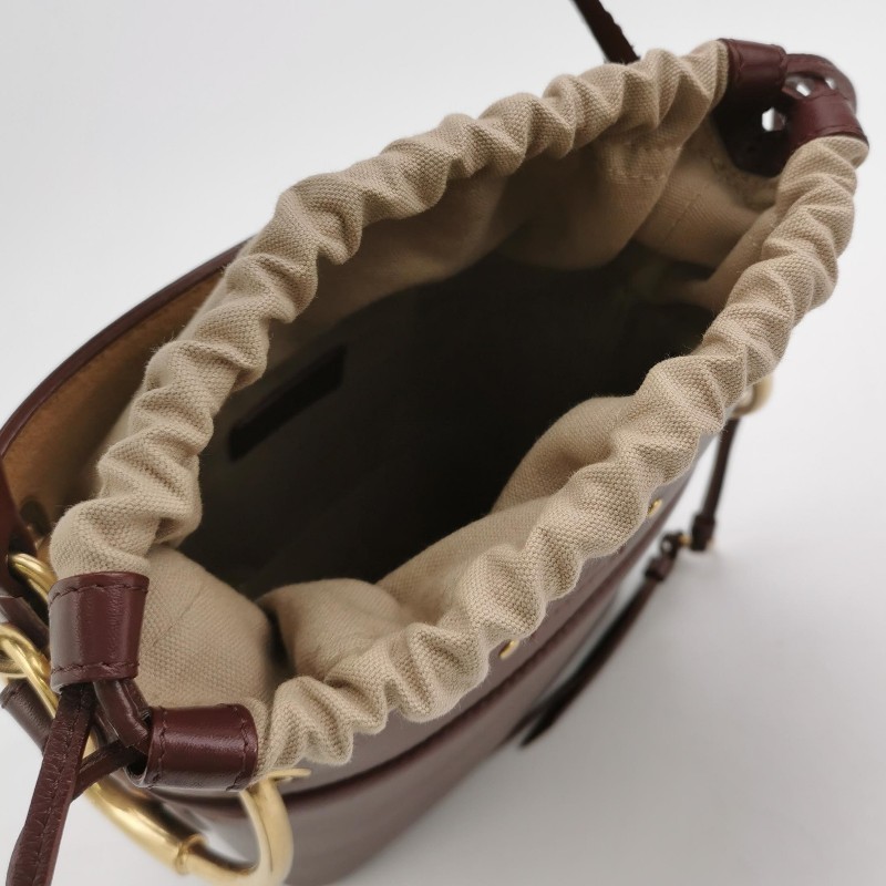 Chloe Roy小號牛皮純色穿孔圓環斜背包-7