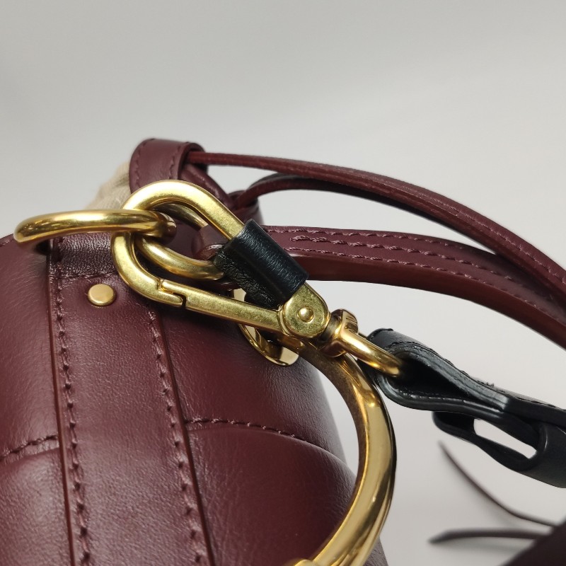 Chloe Roy小號牛皮純色穿孔圓環斜背包-13