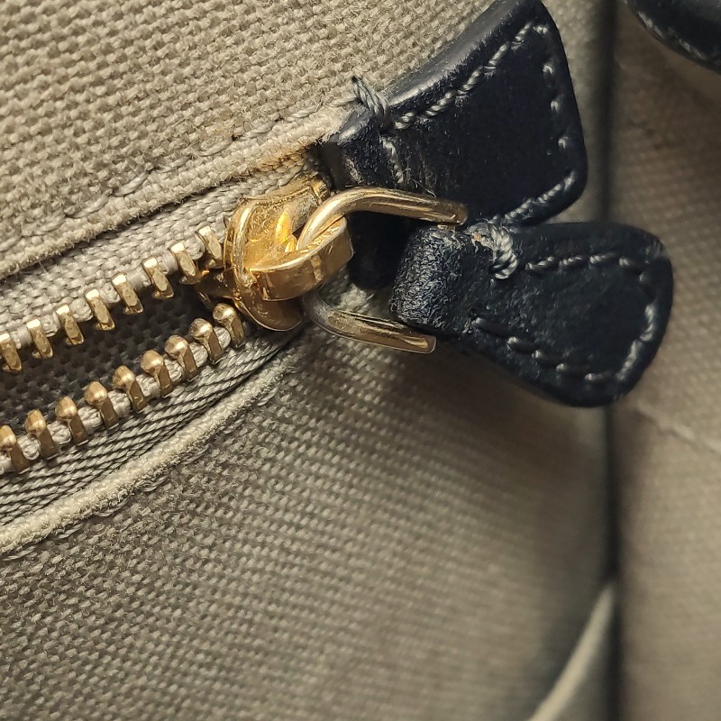 Loewe 牛皮拼帆布logo徽標斜背包-12