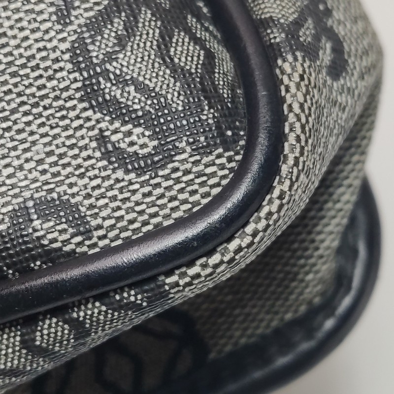 Loewe 牛皮拼帆布logo徽標斜背包-15