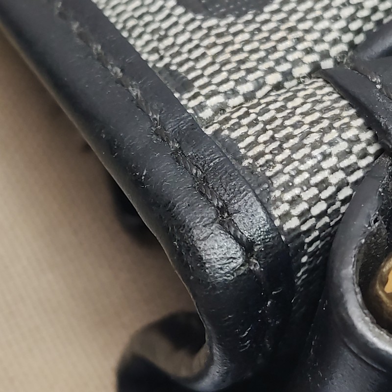 Loewe 牛皮拼帆布logo徽標斜背包-21