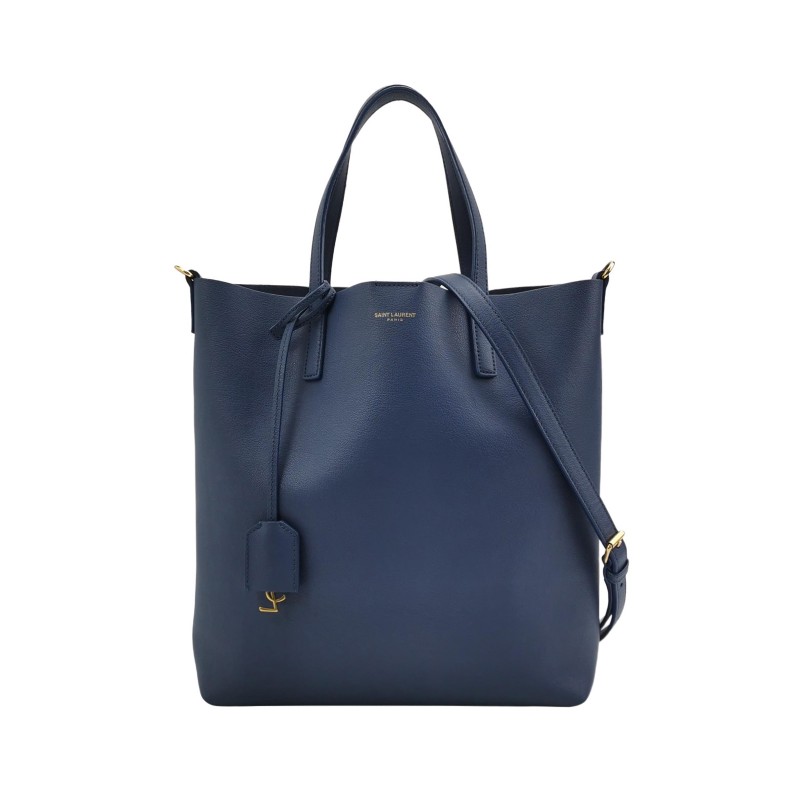 Saint Laurent Shopping迷你牛皮藍色字母 logo肩背包手提包-0