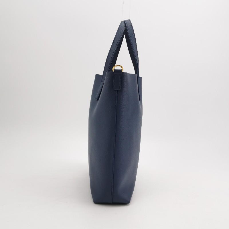 Saint Laurent Shopping迷你牛皮藍色字母 logo肩背包手提包-2