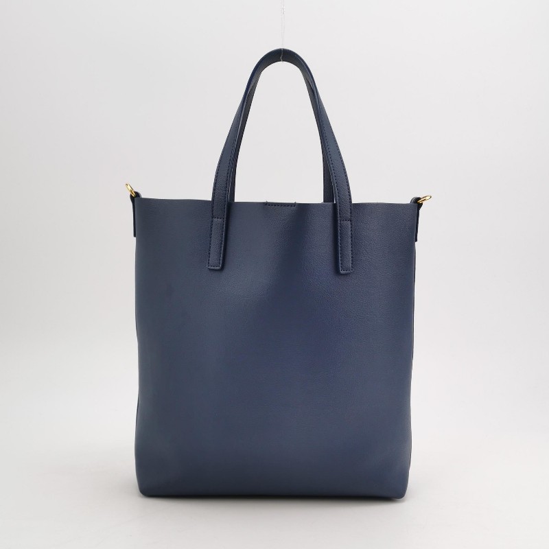 Saint Laurent Shopping迷你牛皮藍色字母 logo肩背包手提包-4