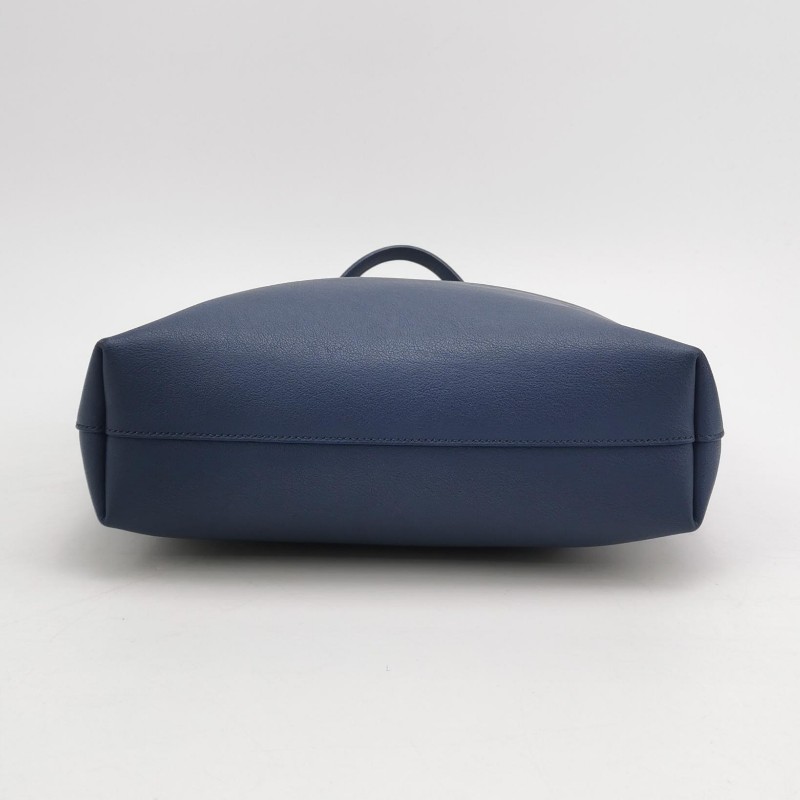 Saint Laurent Shopping迷你牛皮藍色字母 logo肩背包手提包-5