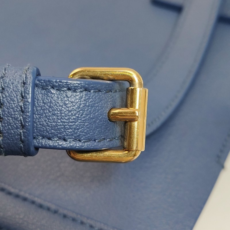 Saint Laurent Shopping迷你牛皮藍色字母 logo肩背包手提包-12