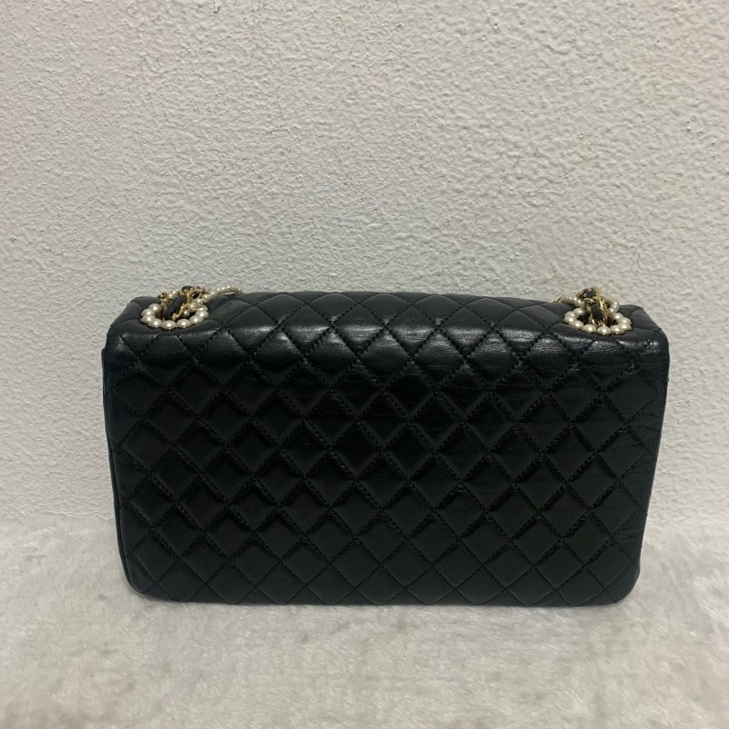 Chanel 黑金威斯敏斯特 珍珠鏈條包 底長25cm-3