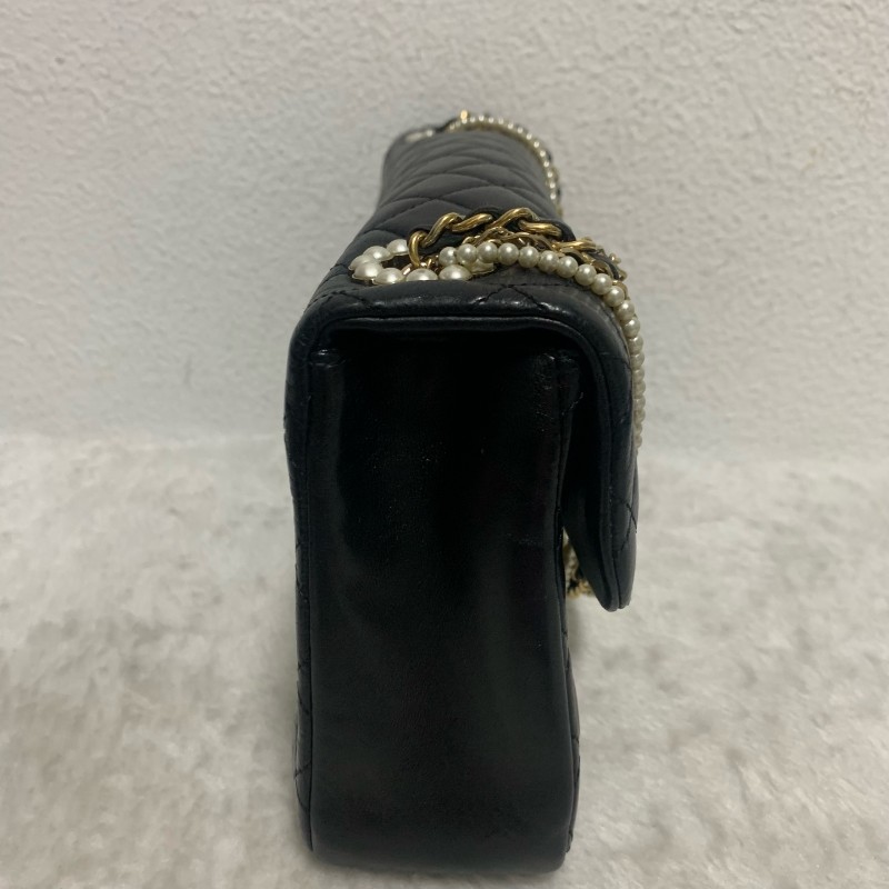 Chanel 黑金威斯敏斯特 珍珠鏈條包 底長25cm-4