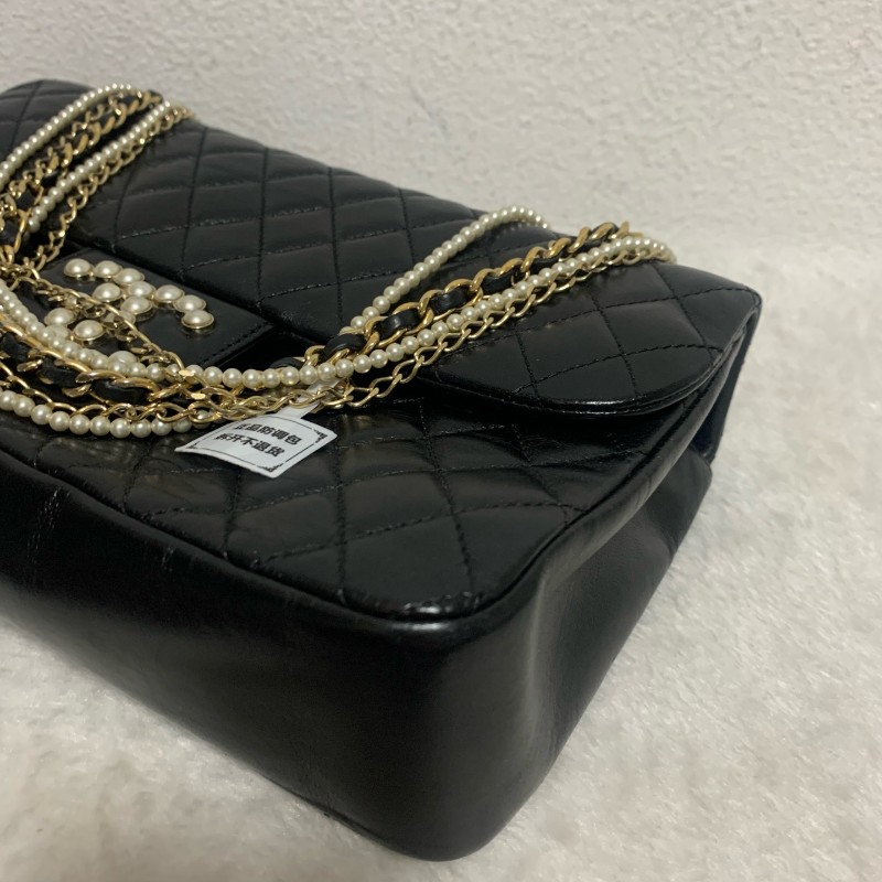 Chanel 黑金威斯敏斯特 珍珠鏈條包 底長25cm-7