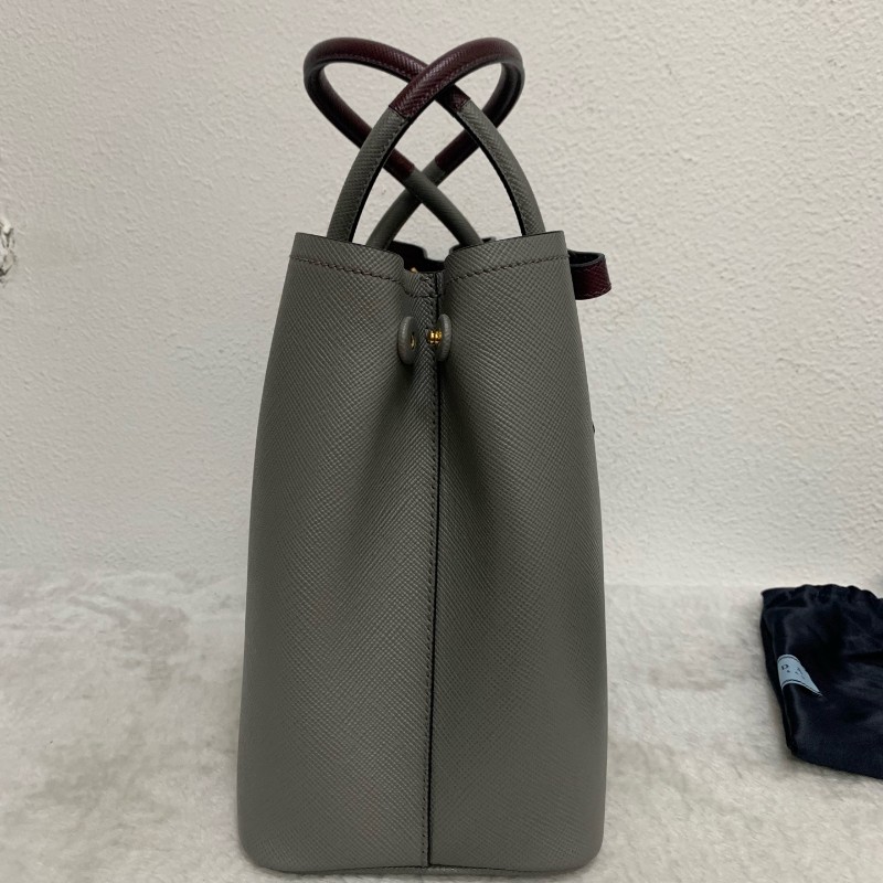 prada doublebag 灰色十字紋 肩背手提 底長32cm-2