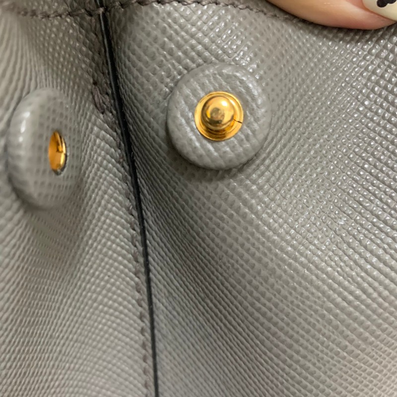 prada doublebag 灰色十字紋 肩背手提 底長32cm-3