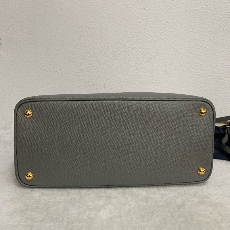 prada doublebag 灰色十字紋 肩背手提 底長32cm-5