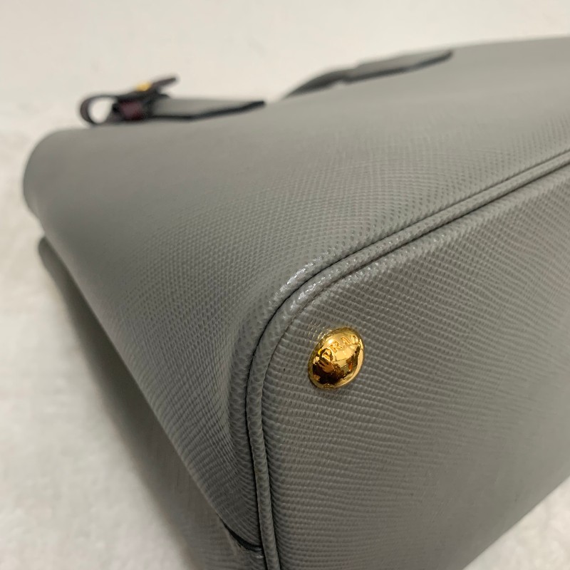 prada doublebag 灰色十字紋 肩背手提 底長32cm-9