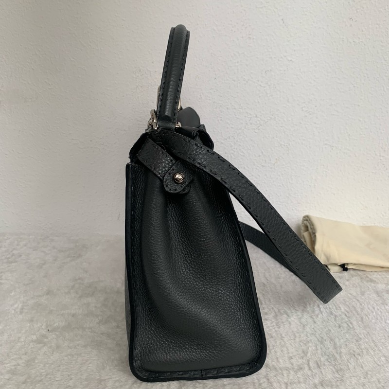 Fendi peekaboo 灰色全皮手提肩背 底長33cm-4