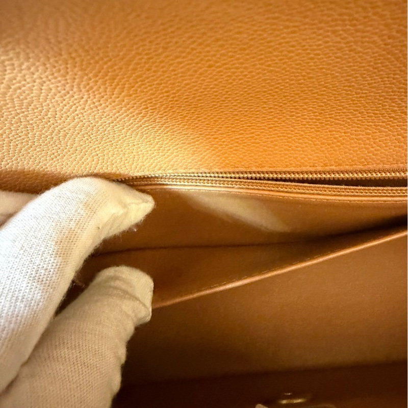 Chanel 香奈兒 新款25b手柄CF 焦糖色mini荔枝牛皮鏈條包 手提包 斜背包-23