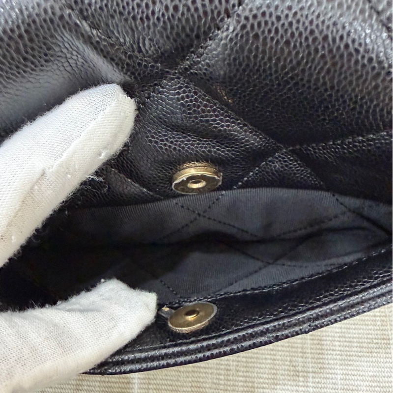 Chanel 香奈兒24a新款荔枝牛皮方胖子 黑金-18