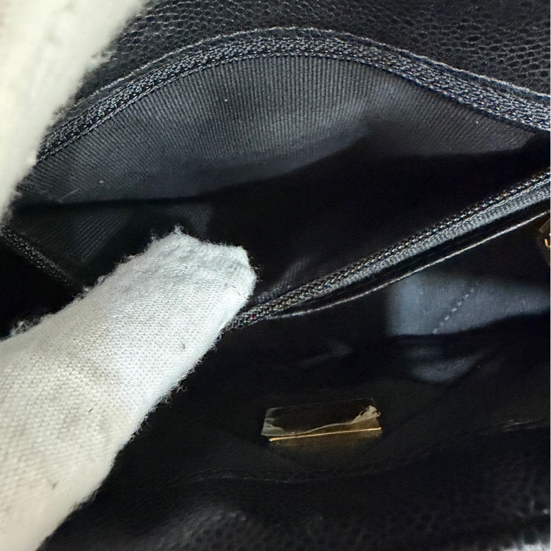 Chanel 香奈兒24a新款荔枝牛皮方胖子 黑金-23