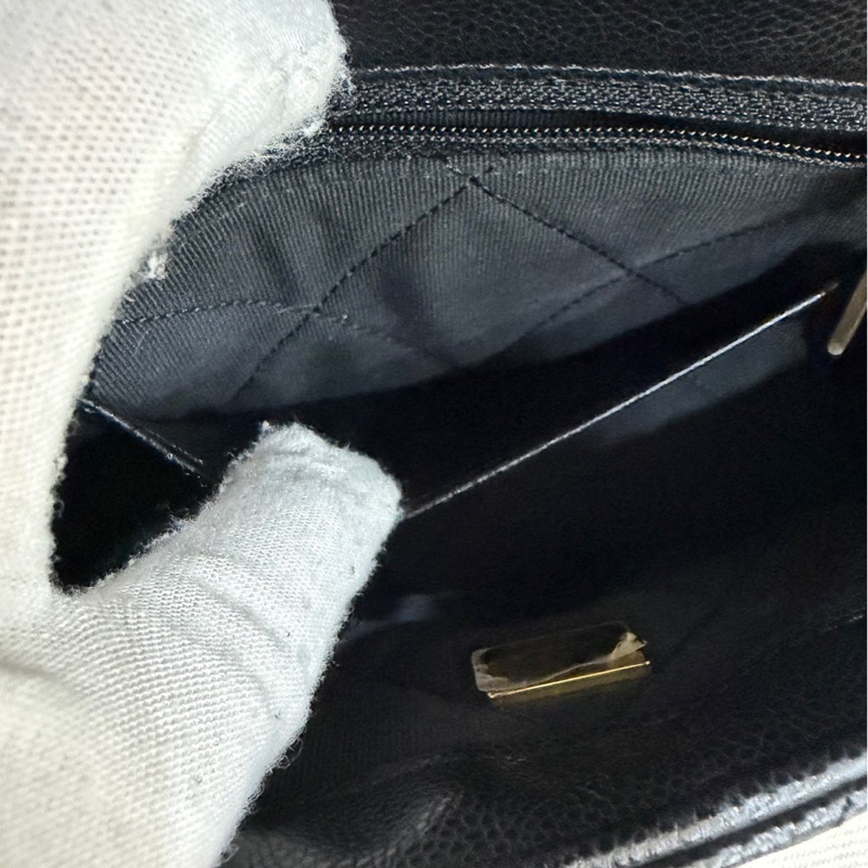 Chanel 香奈兒24a新款荔枝牛皮方胖子 黑金-24