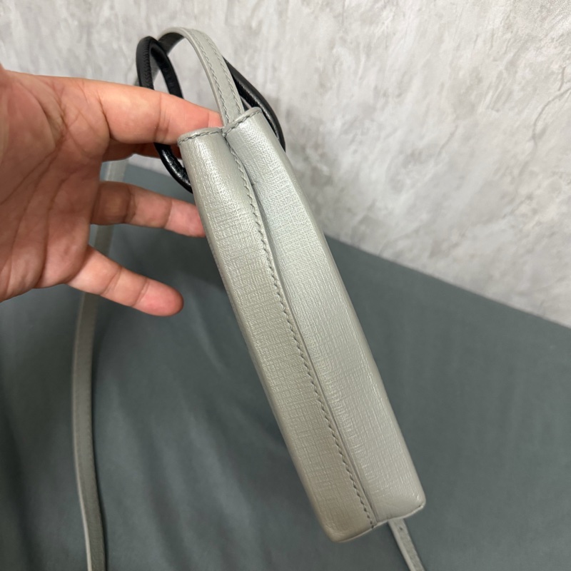 巴黎世家 LOGO兩用迷你紙袋包（灰）-2