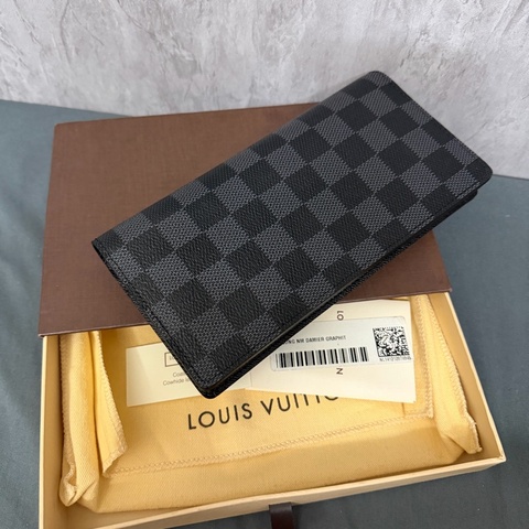 Lv 棋盤格對開長夾（N62227)