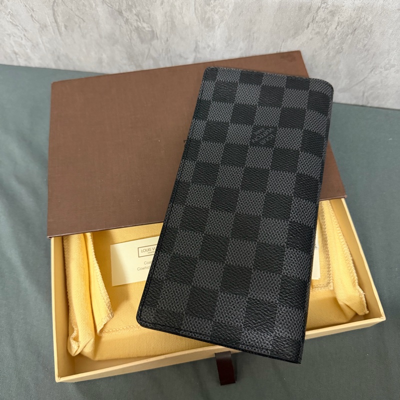 Lv 棋盤格對開長夾(N62227)-1