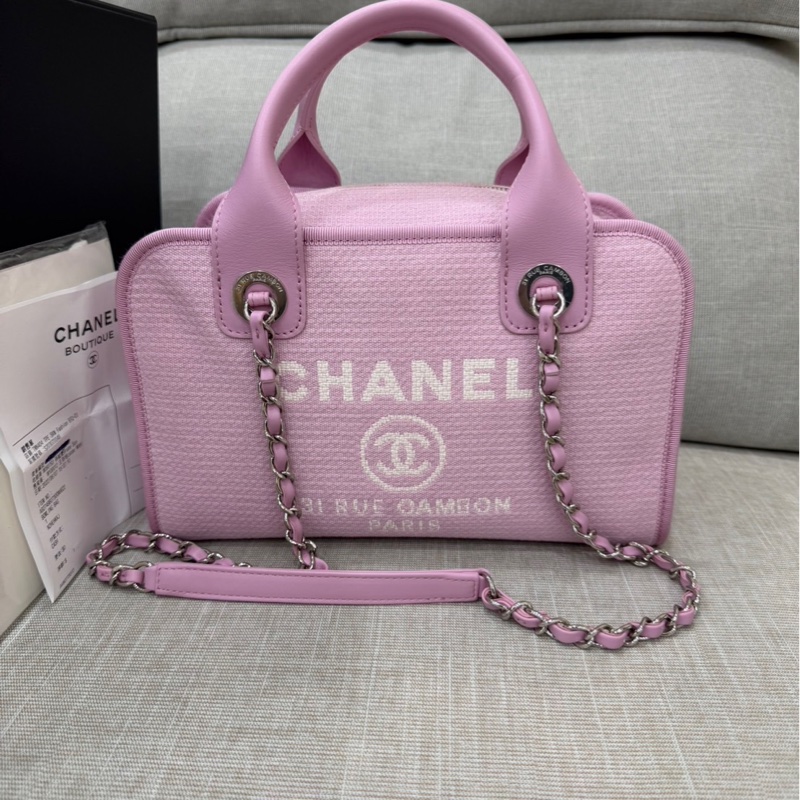 Chanel 香奈兒新款沙灘包 保齡球包 粉色-6