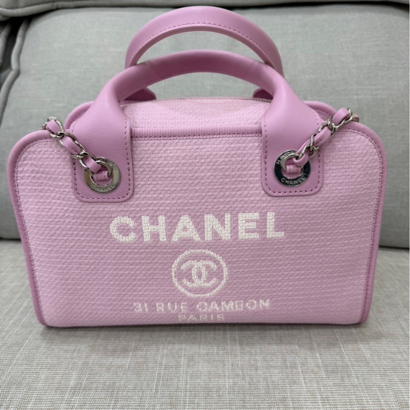 Chanel 香奈兒新款沙灘包 保齡球包 粉色-7