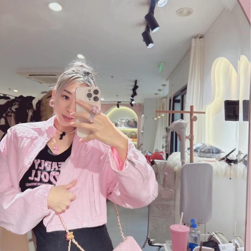 CHANEL香奈兒 新款粉色琺瑯調節扣mini cf羊皮方胖子-2