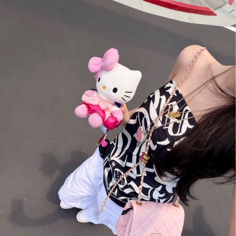 CHANEL香奈兒 新款粉色琺瑯調節扣mini cf羊皮方胖子-4