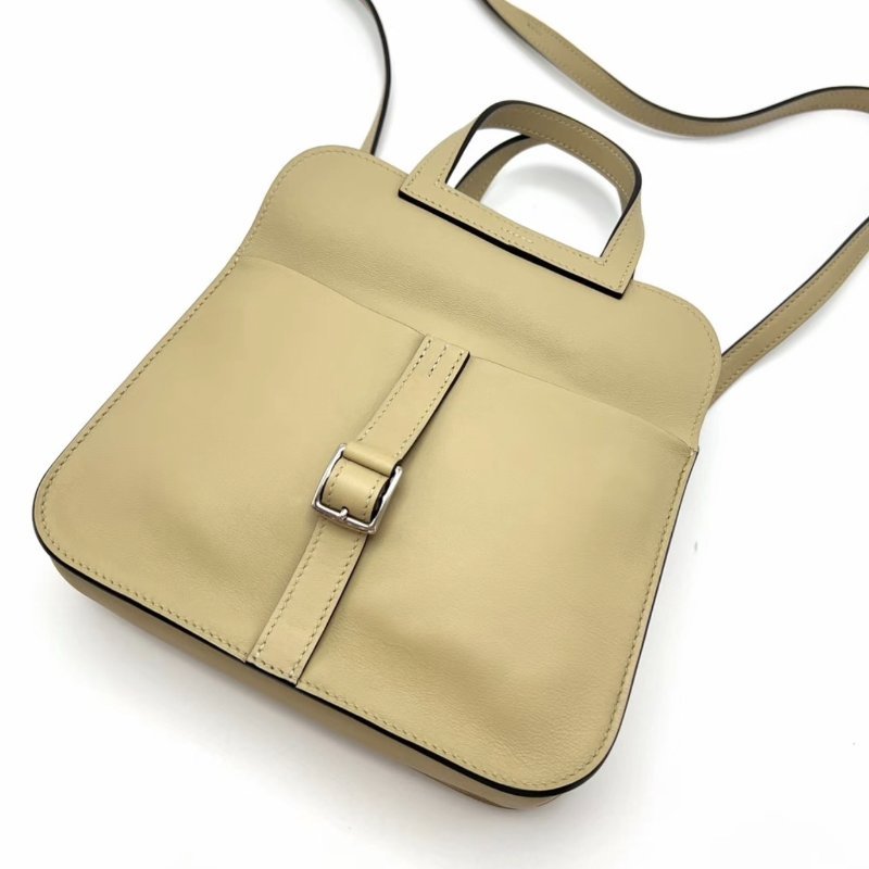 HERMES halzan mini風衣灰銀扣肩背斜背包21*14*6.5 99新配件塵袋-2