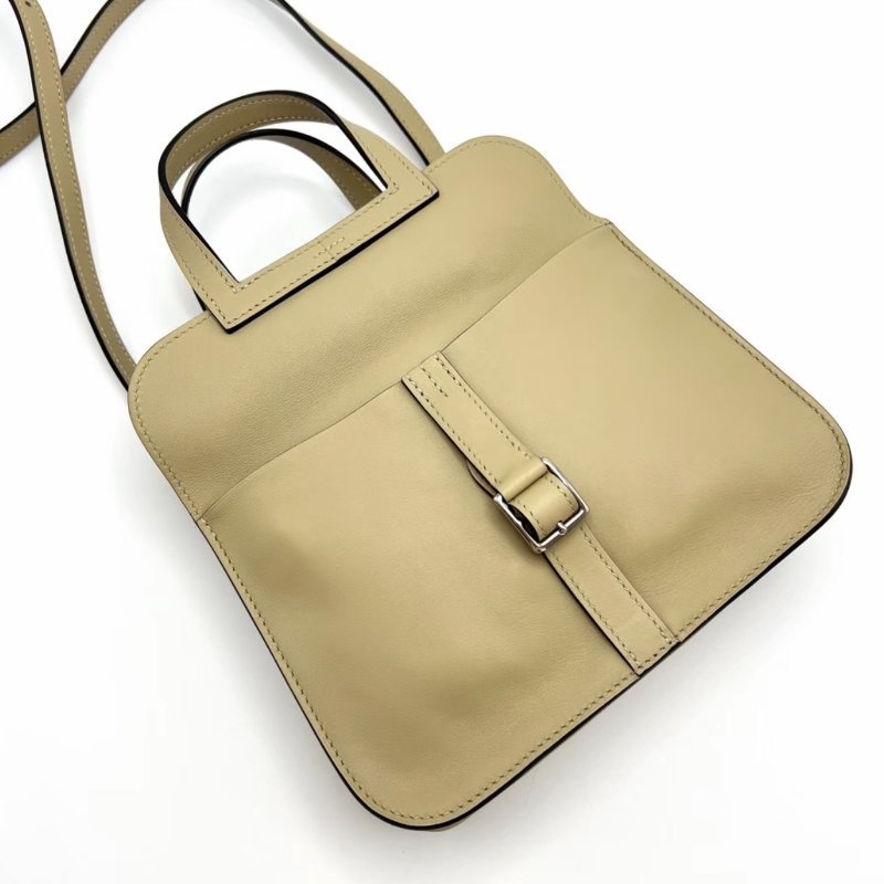 HERMES halzan mini風衣灰銀扣肩背斜背包21*14*6.5 99新配件塵袋-4