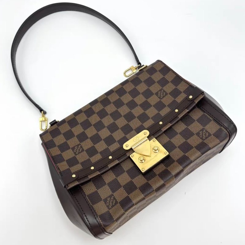 LV Venice系列棕棋盤格手提肩背包25*19*9 98新 配件塵袋-4