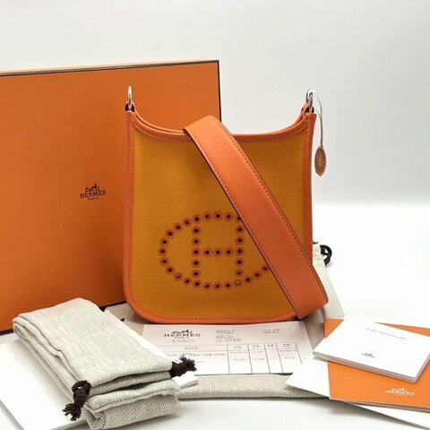 HERMES 銀扣mini伊芙琳 17*18*5 全新閒置配件盒子塵袋購證