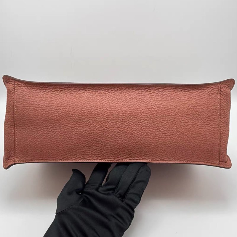 HERMES Etribelt玫瑰茶色銀扣手提公事包34.5*12*25 98新配件塵袋-3