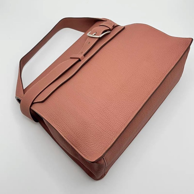 HERMES Etribelt玫瑰茶色銀扣手提公事包34.5*12*25 98新配件塵袋-4